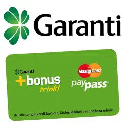 Garanti Bank logo and Bonus Trink sticker