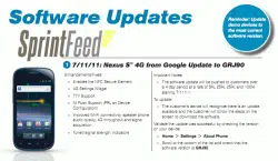 Sprint's Nexus S 4G update notice