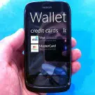 Nokia Lumia 610 NFC showing its wallet software in action