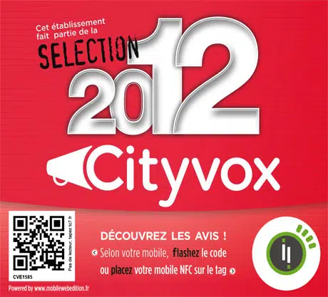 Cityvox NFC window decal