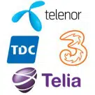 Telenor, TDC, 3 and Telia