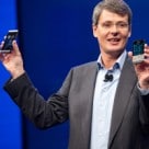 BlackBerry president and CEO Thorsten Hines presents the new devices