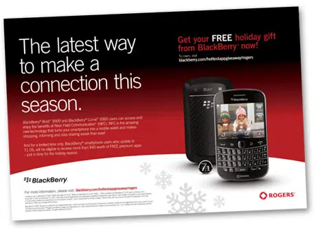 Rogers' customer magazine features an NFC-enabled advert