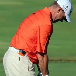 Golfer Lee Westwood wearing the GYG device