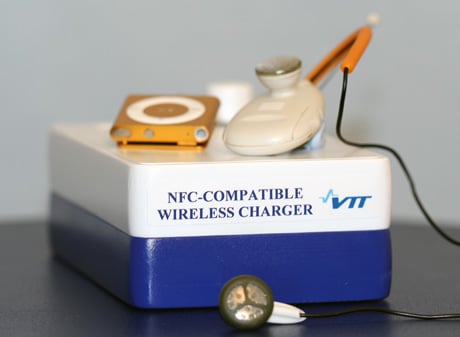 An NFC compatible charging plate developed by VTT