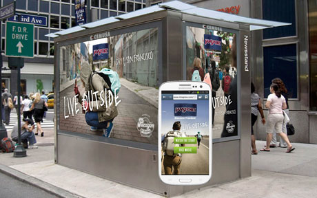 How JanSport's ads look on a New York newsstand
