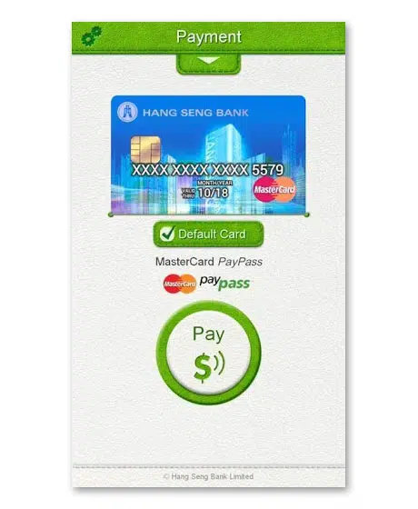 Hang Seng Bank's NFC mobile wallet app