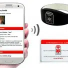 Tapping on a wristband or card will bring up health information