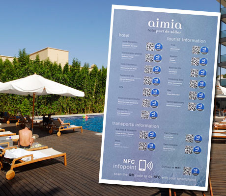 The Hotel Aimia is using an NFC smart poster to deliver information to guests