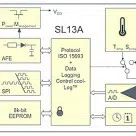 SL13A: A block diagram shows how the new NFC sensor IC works
