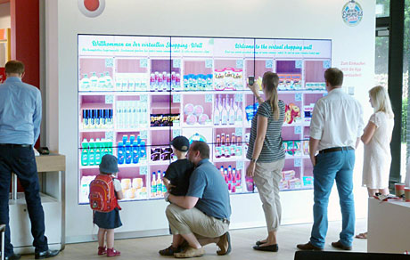 The Emmas Enkel shopping wall being tested by Vodafone in Germany