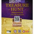 A poster promoting the Purple Flag Treasure Hunt