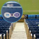 NFC stickers on the back of seats at Fratton Park