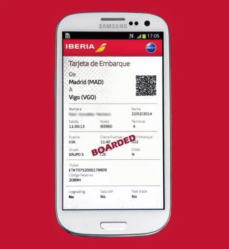 Iberia and Samsung are to introduce NFC boarding passes