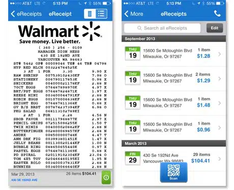 Walmart digital receipt