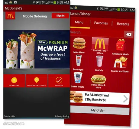McDonald's mobile ordering app