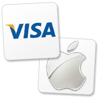 Apple and Visa logos