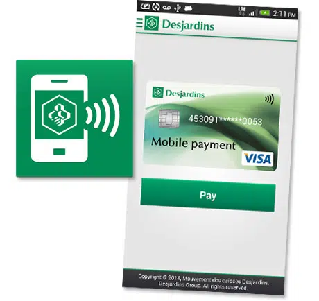 The Desjardins NFC mobile payment app