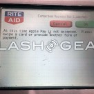 A Rite Aid POS terminal rejects an Apple Pay transaction