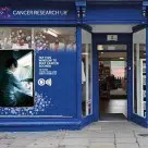 Cancer Research UK contactless donation window display