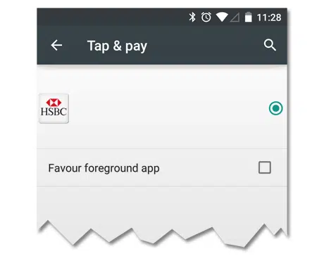 HSBC logo in Android Tap & pay settings