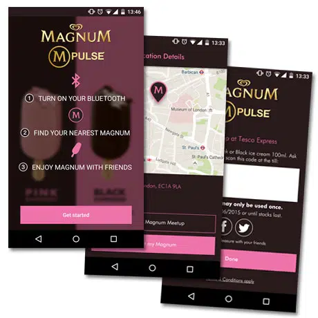 The Magnum M-Pulse app helps Londoners track down discounted ice cream treats