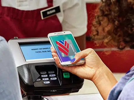 Samsung Pay in action at an contactless POS terminal