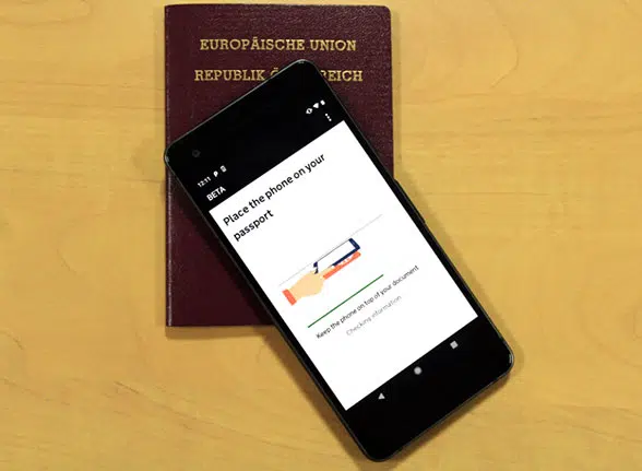 Scanning a passport with an NFC phone