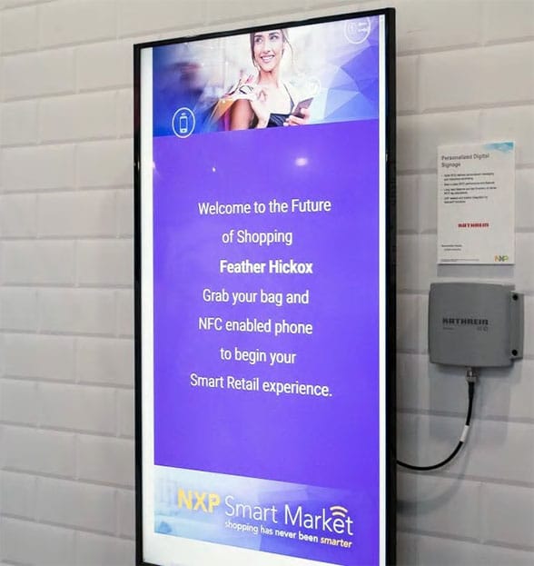Personalised digital signage triggered by RFID wearables is on show