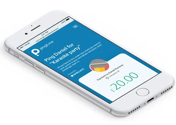 Smartphone with Barclays Pingit mobile payment app