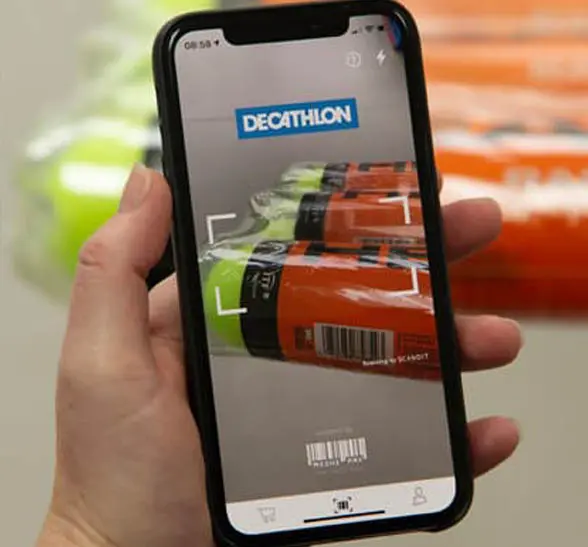 Smartphone showing Decathlon app
