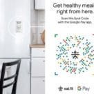 Smartphone in front of kitchen with GooglePay logo