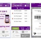3 smartphone screens showing Ahold Delhaize scanit app