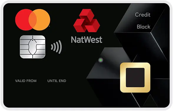 A Natwest biometric credit card, with the fingerprint sensor visible at the bottom right