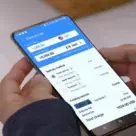 Smartphone screen showing Samsung Money Transfer transaction