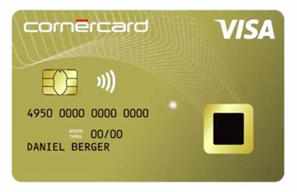 Cornercard biometric contactless credit card