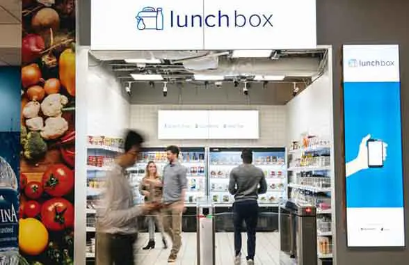 Entrance to Ahold Delhaize lunchbox cashierless concept store