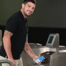NRL star Matt Gillett using his phone for NFC ticketing