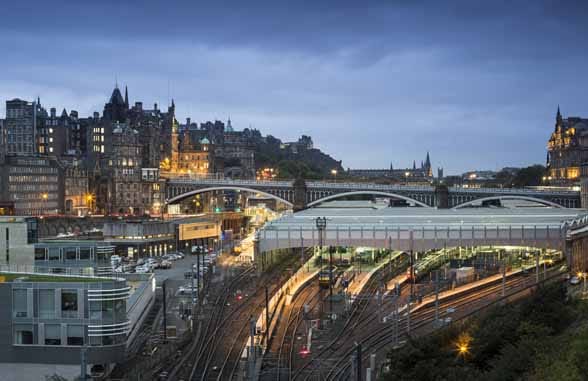 View of Scottish railway station