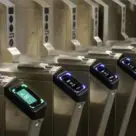 Contactless terminals at Omny New York subway station