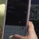 Smartphone screen and qr code