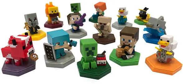 A selection of Minecraft NFC figurines