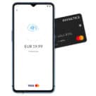 NFC Smartphone with Phos mPos app and Paynetics bank card app f