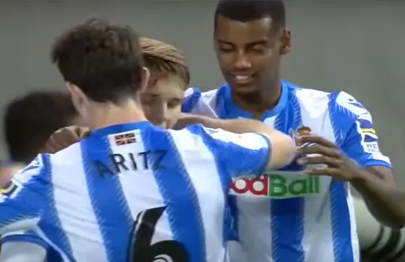 Real Sociedad Soccer Football Team players in NFC strips