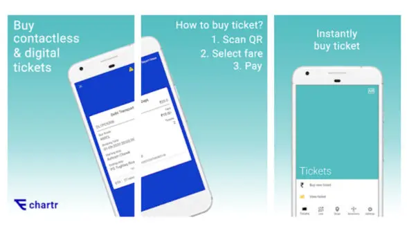 Delhi Transport Corporation Chartr e-ticketing app