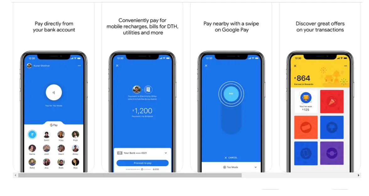 Google Pay India NFC tokenized payments on a smartphone screens