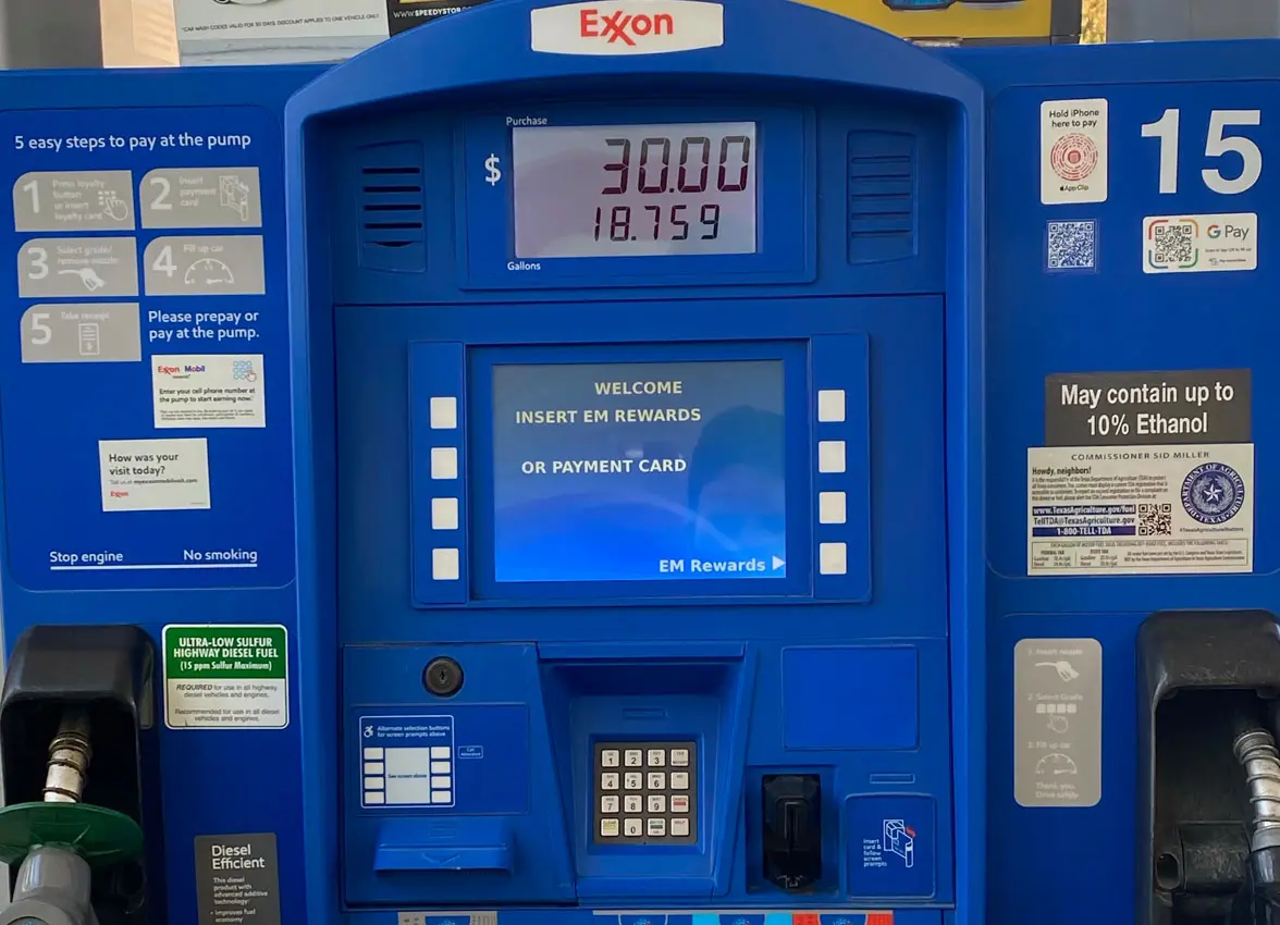 ExxonMobil NFC QR contactless payment at pump