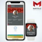 NFC ID on Maryville University student phone and Apple Watch