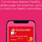 Contactless payment app on phone for Metro de Sevilla tap&go