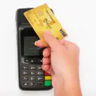 BNP Paribas biometric Visa credit card used to make contactless payment